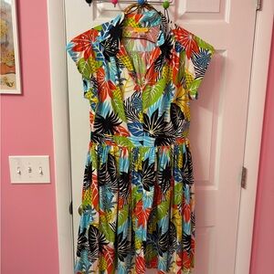 Colorful Tropical Print Bernie Dexter Kelly Dress